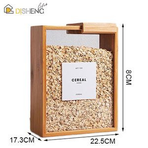 Dispensador de Alimentos Hermético de Bambú de 3L, Organizador de Cocina Moderno, Contenedores de Almacenamiento para Arroz, Harina, Cereales, Aperitivos, Organizador de Armario - Product Image 2