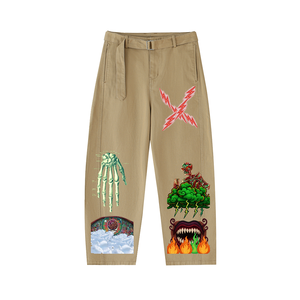 Pantalones Chinos de Pierna Recta con Cinturón - Product Image 1