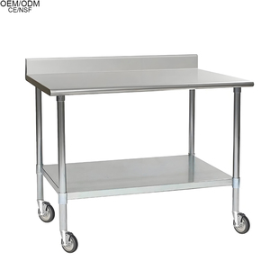 <span class=keywords><strong>NSF</strong></span>-Zertifizierte Hochbelastbare Edelstahl-Werkbank 2 Regale Stapelbar Korrosionsbeständig Abnehmbare Kücheninseln und -wagen - Product Image 6