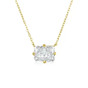Gemnel high quality 18k gold trillion diamond glitter wedding necklace bridal jewelry