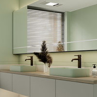MOHOM Lavabo de salle de bain rectangulaire moderne en granit texturé effet béton naturel, résistant à l'eau, avec comptoir intégré, 16L