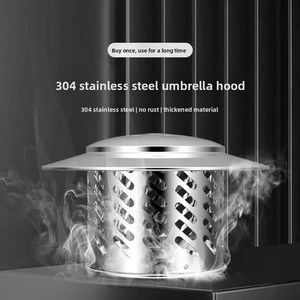 Cubierta de <span class=keywords><strong>Chimenea</strong></span> Tipo Sombrilla para Techo, de Acero Inoxidable 304, Impermeable, para <span class=keywords><strong>Tubo</strong></span> de Escape Exterior, Redonda, Anti-Pájaros - Product Image 2