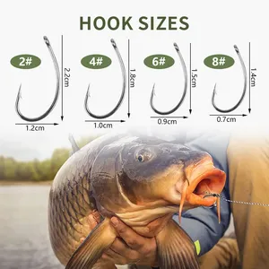 LUSHAZER 6 stks/set Karpervissen Hair Rigs Voorgeknoopte Haken met Gevlochten Lijn Tackle Accessoires Prikkeldraad Vishaken Klaar Gebonden Rigs - Product Image 2