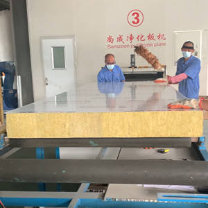 150 מ מ "מ טרומיים טרומיים בצבע פלדה מצופה סלע צמר כריך פאנל בידוד קול מדרוג אש לשימוש בחדר קר - Product Image 3