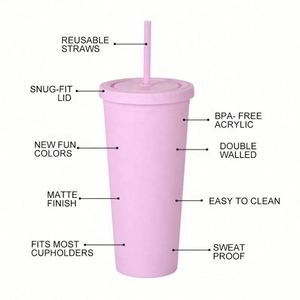 Gobelets isothermes sportifs en aluminium/acier inoxydable sans BPA, réutilisables, colorés, 16oz/24oz, avec couvercles et pailles, à double paroi, vente en gros - Product Image 3