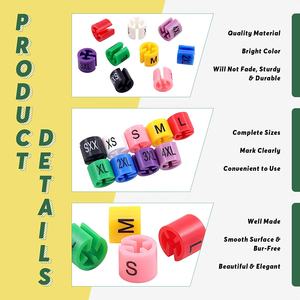 Pennarelli colorati per appendiabiti dimensioni codifica etichette 9 dimensioni colore pennarelli per gancio da 3-5mm diametro - Product Image 2