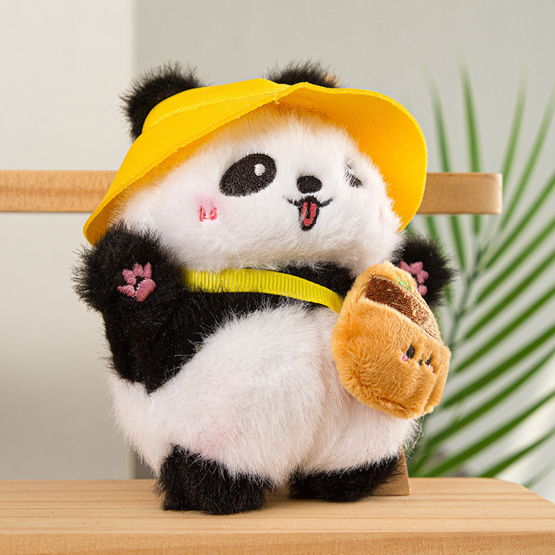 Sac à dos à capuche Panda - Boucle plate jaune - 12 cm