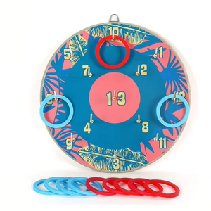 Gioco del Lancio dell'Anello in Legno Stampato - Giocattolo Sicuro per Tutte le Età, Marca EZ, Divertente - Product Image 1