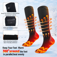 Chaussettes chauffantes électriques pour hommes et femmes avec contrôle par application, 5000mAh*2, chaussettes chauffantes électriques rechargeables