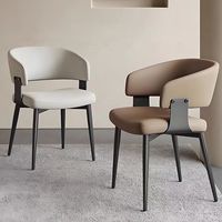 Chaise de salle à manger minimaliste de style italien avec cadre en métal et dossier rembourré pour la maison, le restaurant, l'hôtel - Meubles de maison