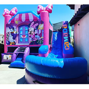 Château gonflable Mickey et <span class=keywords><strong>Minnie</strong></span> Mouse / Château gonflable pour enfants avec toboggan, <span class=keywords><strong>jeu</strong></span> d'intérieur et d'extérieur - Product Image 2
