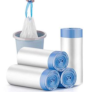 10 rouleaux de sacs poubelles à cordon avec poignée, sacs poubelles jetables pour la maison, la cuisine, la salle de bain, le bureau - Product Image 1