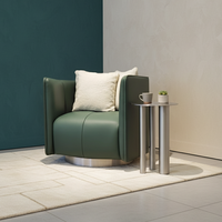 Table d'appoint ronde en acier inoxydable moderne et minimaliste KOYA C280 pour salon, maison, café, bureau
