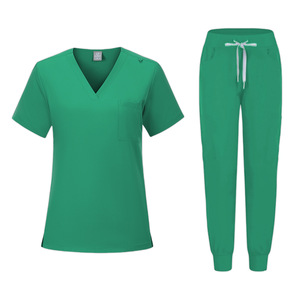 Women Medical Scrub Suit V-Neck Short Sleeve With Drawstring Pants Moisture Wicking Hospital Uniforms For Nursing Dental Clinic - Product Image 3