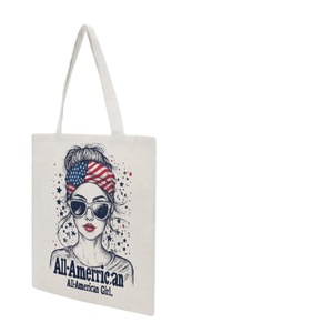 Bolsa de Compras de Lona con Diseño de Chica Americana, Personalizada, Moderna y Promocional para el Día de la Independencia de EE. UU. - Product Image 3