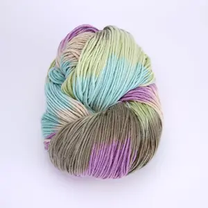 不同颜色可供选择新的辉煌图案混色手工编织羊毛腈纶纱线