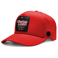 Promotionnel populaire plaine noir 5 panneaux Design logo casquette de Baseball Performance perforé étanche blanc Golf sport chapeau