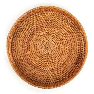 Set di 10 Vassoi Rotondi in Vimini da 11 Pollici, Cestini in Legno per Cucina, Grandi Vassoi in Giacinto d'Acqua da 21 Pollici per Matrimoni - Product Image 2