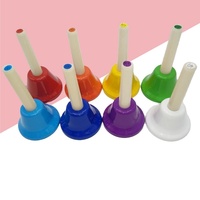 Hand Bell Orff Percussion Instrument Rhythm Bell Handheld Bell 8 Tone Class Bell Shake Bell
