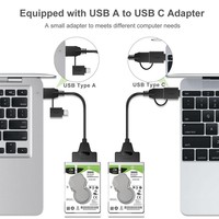 Cable de doble propósito USB3.0 Easy Drive USB3.1 a SATA 2 en 1 Transferencia de disco duro con función de carga tipo C para computadoras