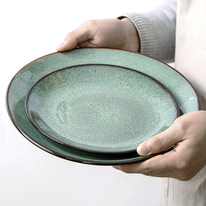 Plato de Estilo Europeo Americano, Plato Nórdico para Bistec, Plato Occidental para Comida y Fruta, Estilo Retro, Patrón Sólido, Redondo, Apto para Microondas, para Uso Doméstico - Product Image 4