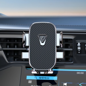 Support de téléphone portable noir avec capteur de gravité, fixation sur grille d'aération, rotatif à 360 degrés, universel, à clipser, verrouillage automatique, GPS - Product Image 5