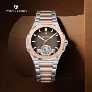 Pagani นาฬิกาผู้ชาย <span class=keywords><strong>Tourbillon</strong></span> สีโรสโกลด์หรูหราด้านบนนาฬิกาอัตโนมัติสำหรับผู้ชายนาฬิกาข้อมือกลกลเรืองแสง - Product Image 1