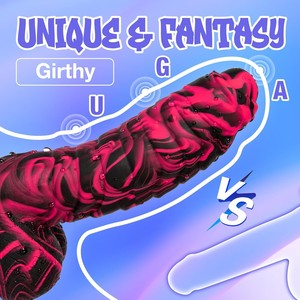 Dildo de Silicona Especial de 7 Pulgadas con Fuerte Succión, Sensación Realista, Rojo y Negro, Dildo Realista Enorme para la Masturbación Femenina - Product Image 4
