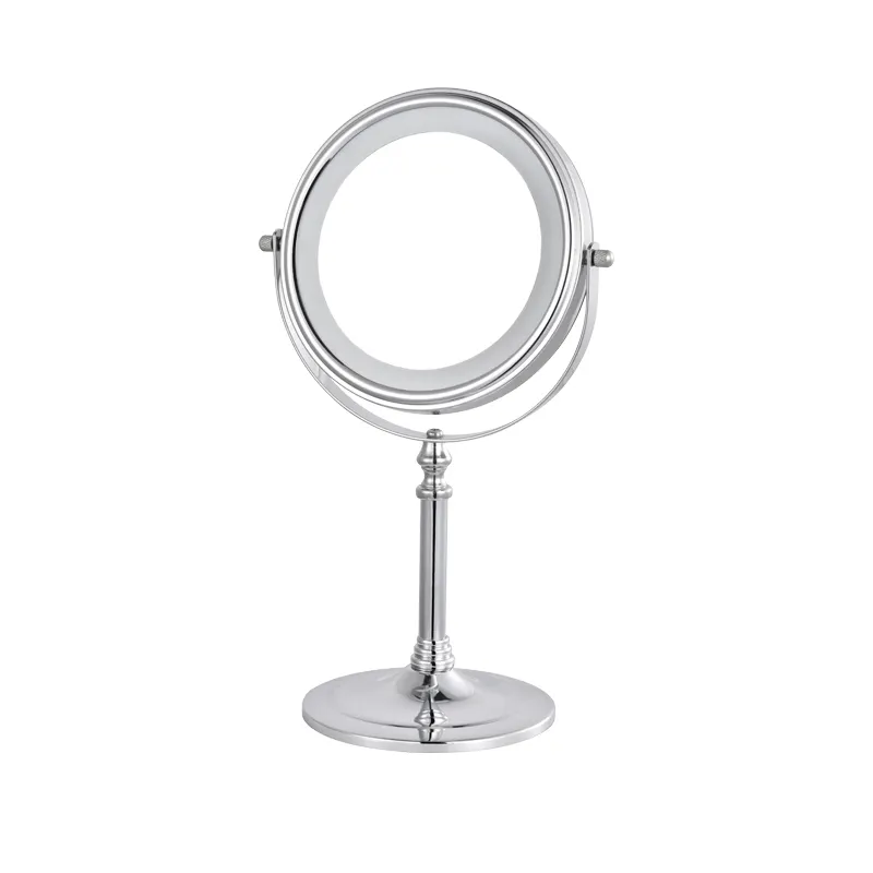 Bedroom cosmetic table standing round shape single face 15cm small led make up mirror