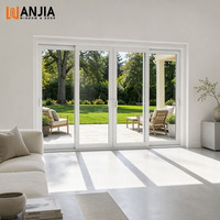 Portes coulissantes panoramiques pour villa, à double vitrage, avec cadre en PVC blanc, style moderne NFRC pour intérieur résidentiel