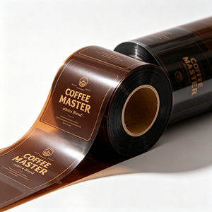Rouleau de film d'emballage en plastique OPP brun laminé imprimé, sachet résistant à l'humidité pour café instantané et aliments - Product Image 6