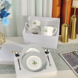 New Bone <b>China</b> Coffee <b>Cup</b> Flores Convallariae Series Minimalist High-end Afternoon Teacup Gift Sets - Product Image 3