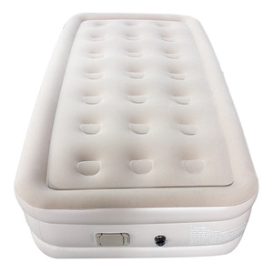 <span class=keywords><strong>Matelas</strong></span> pneumatique <span class=keywords><strong>gonflable</strong></span> individuel en tissu floqué pour camping et extérieur avec pompe intégrée, lit automatique épaissi - Product Image 1