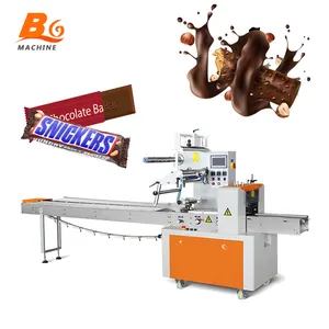Automatische Schokoladen milch Block Bar Kuchen Süßigkeiten Kekse Ball Lutscher horizontale Verpackung Versiegelung Verpackungs maschine