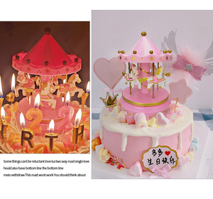 Nuovo Arrivo Carillon a Carosello, Giocattolo per <span class=keywords><strong>Compleanno</strong></span> Bambina, Scatola Musicale a Otto Toni, Regalo, Decorazioni per Torte di <span class=keywords><strong>Compleanno</strong></span>, Accessori per Torte - Product Image 2