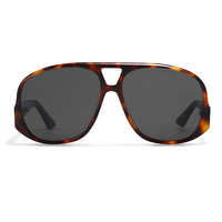 Lunettes de soleil vintage à double pont effet écaille, monture en acétate, verres en nylon, protection UV400 pour hommes et femmes