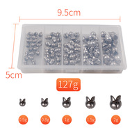 100 pièces, 5 tailles, ronds fendus, moules de pêche, plomb pour œufs, kit de poids de pêche, boîte de matériel en plastique