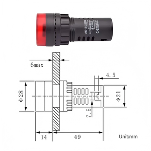 AD16 22SM pannello montaggio segnale di allarme lampada 12V 24V 110V 220V lampeggiante indicatore LED con cicalino intermittente di plastica verde rossa - Product Image 5