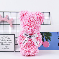Ours rouge de haute qualité en peluche de roses avec boîte cadeau ours rose artificiel Roses éternelles
