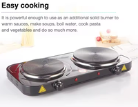 Cuisinière électrique à double plaque 2000W, multifonctionnelle, avec fonction de maintien au chaud, pour faire bouillir de l'eau, préparer du thé, du café