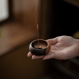 Porte-encens Tai Chi en bois de noyer, bois massif, fait à la main, pour cérémonie du thé, usage domestique, brûleur d'encens en bois de santal, style rétro - Product Image 1