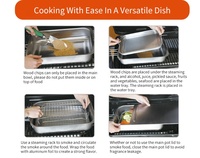 Boîte à fumée en acier inoxydable, fumoir à charbon de bois robuste pour cuisinière, idéal pour la grillade et le camping