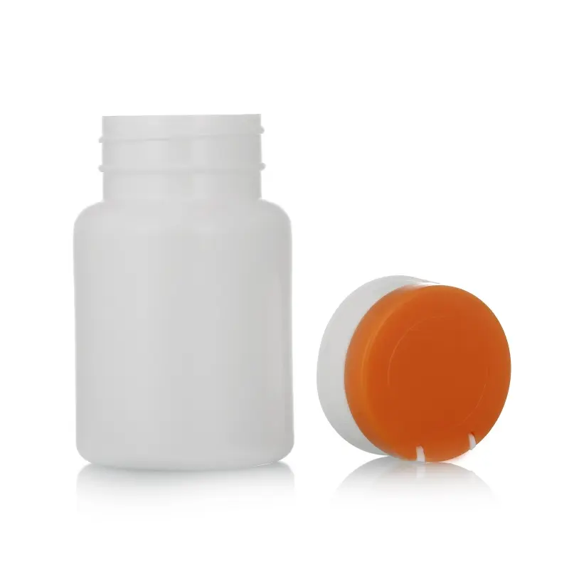 Bottiglia di tappo di colore logo personalizzato stampa bottiglia di plastica quadrata per tablet pillola medicina imballaggio