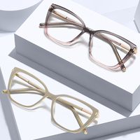 Lunettes anti-lumière bleue pour femmes MS 81627 en TR et métal, monture polie haute brillance, branches élégantes et minimalistes, polyvalentes