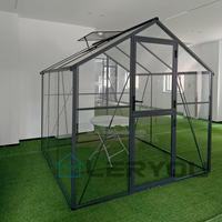 Villa Cour Maison Aluminium Polycarbonate Serre Jardin Kit Facilement Assemblé Cadre Métallique Décoratif Green House