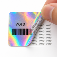 Étiquette de sécurité anti-contrefaçon holographique VOID personnalisée, imperméable, en PET, autocollante, pour l'emballage