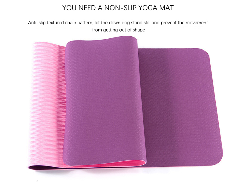 Gym Pilates Yoga Tpe Rubber Thick Fitness Mat Anti Slip Custom Logo 0