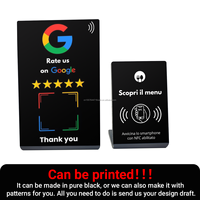 Support de menu en acrylique noir personnalisable, résistant aux chocs, carte de table, marqueur effaçable, support intelligent NFC pour la commande de menu à l'hôtel
