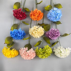 Hydrangea Artificial <b>Flower</b> Bouquet Silk High Simulation Wedding Decoration <b>Single</b> Branch YG 01 - Product Image 2