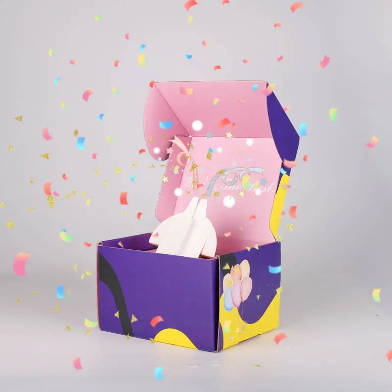 Kotak hadiah konfeti ledakan misteri baru 2023 kotak hadiah Pop up kejutan untuk ulang tahun, pesta, Hari Ayah dan Hari Ibu